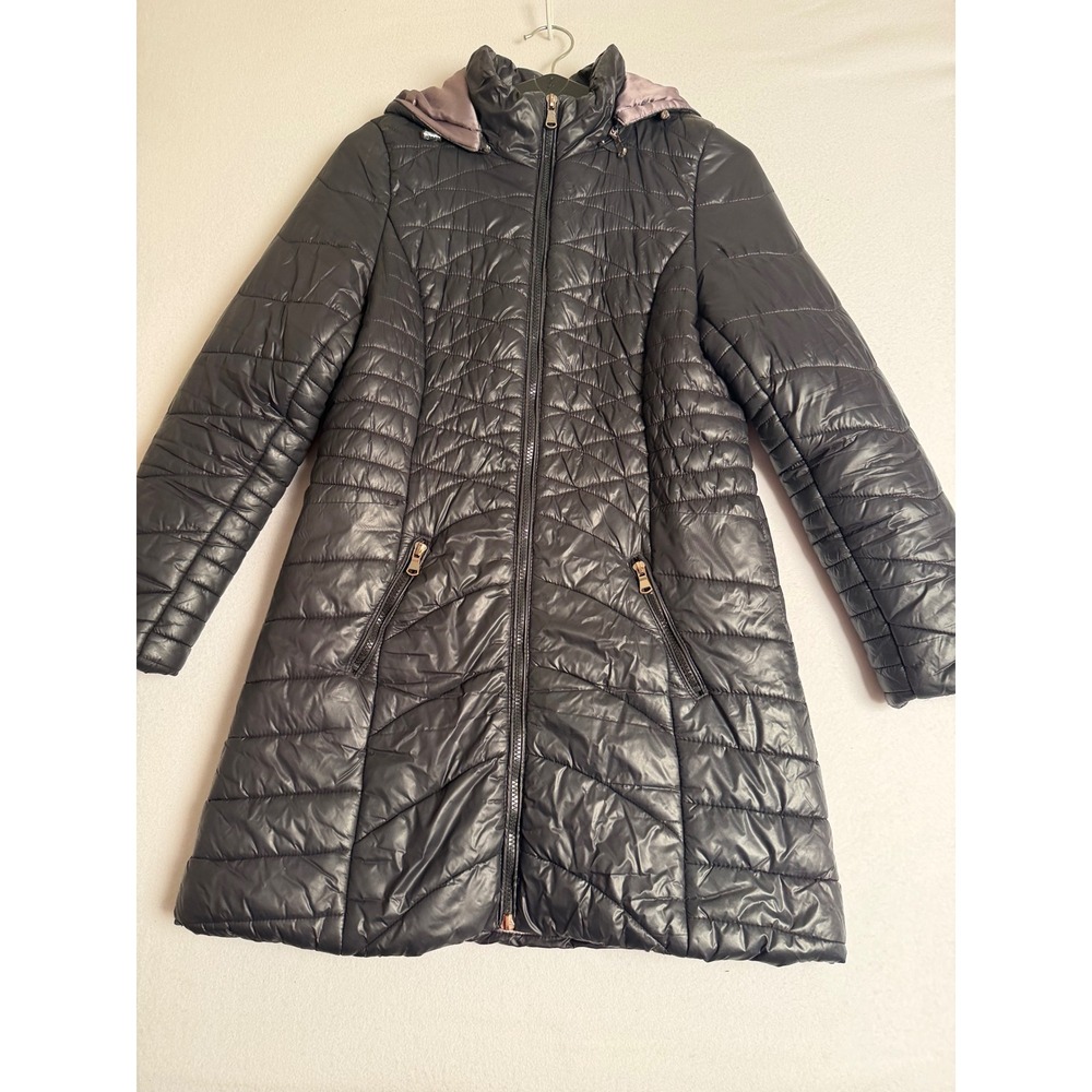 Celsius Premium Womens Black Quilted Puffer Hooded Coat Parka PK255 Size M